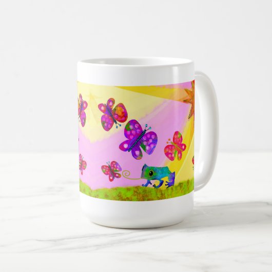 カエルと蝶のマグ コーヒーマグカップ (正面右)