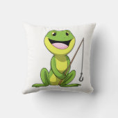 カエルと魚釣り魚釣り棒 クッション (裏面)