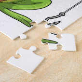 カエルと魚釣り魚釣り棒 ジグソーパズル (側面)