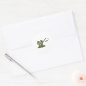 カエルと魚釣り魚釣り棒 ラウンドシール (封筒)