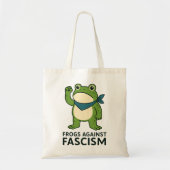 カエルによる反ファシズム ポートランドのカエル抗議 トートバッグ (正面)