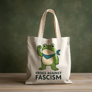 カエルによる反ファシズム ポートランドのカエル抗議 トートバッグ