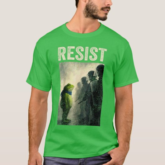カエルに抵抗する ポートランド カエル 抗議 Tシャツ (正面)