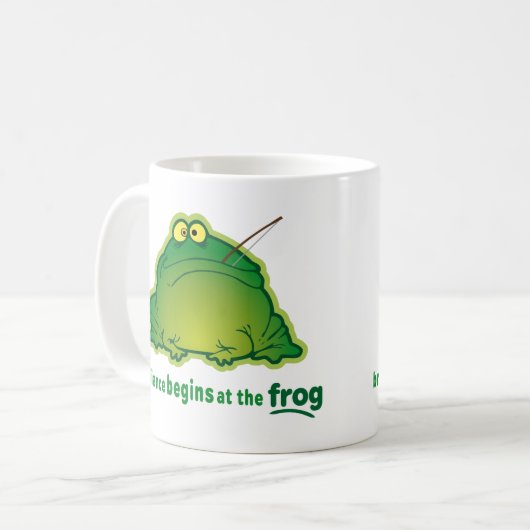 カエルのおもしろいなオーケストラの冗談で始めて下さい コーヒーマグカップ (正面左)