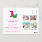 カエルのお誕生日パーティー招待状（1歳） ポストカード (裏面)