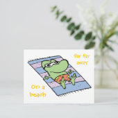 カエルのはがきを沼に流す ポストカード (スタンド正面)