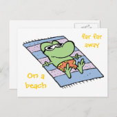 カエルのはがきを沼に流す ポストカード (正面/裏面)