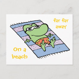 カエルのはがきを沼に流す ポストカード