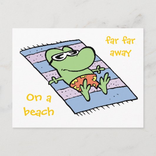 カエルのはがきを沼に流す ポストカード (正面)