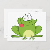 カエルのぶら下がった漫画キャラクター ポストカード (正面/裏面)