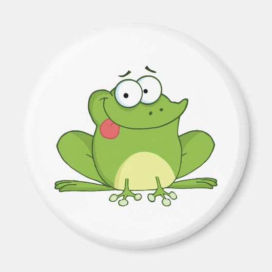 カエルのぶら下がった漫画キャラクター マグネット (正面)