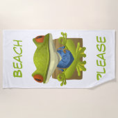 カエルのめい想 ビーチタオル (正面)