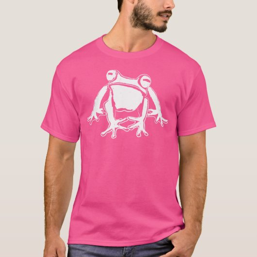 カエルのアートスケッチ水陸両生のヒキガエル Tシャツ (正面)