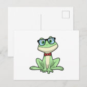 カエルのオタク学生 メガネ ネクタイ ポストカード (正面/裏面)