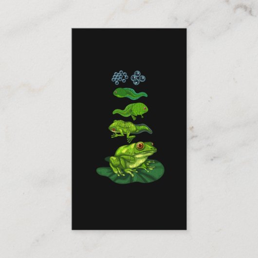 カエルのオタマジャクシの生物学が変態ライフサイクルアート 名刺 (正面)