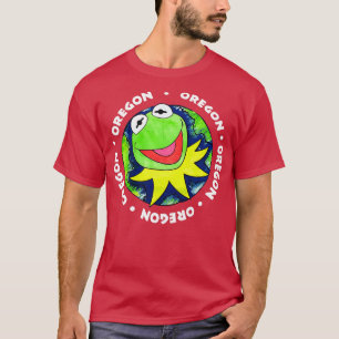 カエルのオレゴンの青いデッドストックを決してカーミット擦り切れた Tシャツ