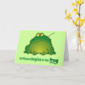 カエルのオーケストラおもしろいのジョークから始める カード (黄色い花)