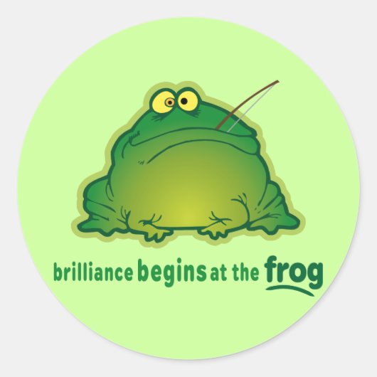 カエルのオーケストラおもしろいのジョークから始める ラウンドシール (正面)