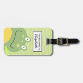 カエルのカスタマイズ可能な荷物タグをフレディ ラゲッジタグ (正面横)