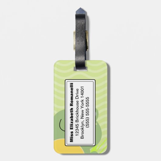 カエルのカスタマイズ可能な荷物タグをフレディ ラゲッジタグ (裏面縦)