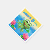 カエルのカスタムなパーティーの紙ナプキンの跳躍 スタンダードカクテルナプキン (角)