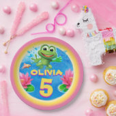 カエルのカスタムの紙のパーティーを跳躍させて9インチをめっきして下さい ペーパープレート (パーティー)