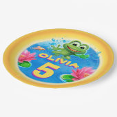 カエルのカスタムの紙のパーティーを跳躍させて9インチをめっきして下さい ペーパープレート (アングル)