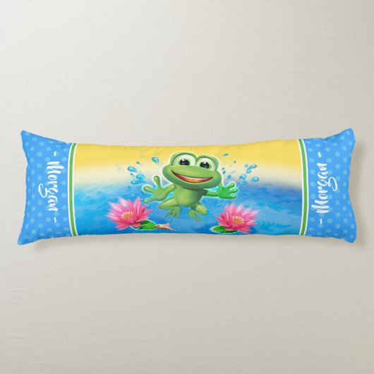 カエルのカスタムを跳躍させる大きい体のクッション ボディピロー (正面)