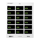 カエルのカップルとハート。 ラベル (フルシート)