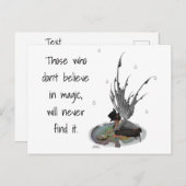 カエルのカードを持つ男の子の雨の妖精 ポストカード (正面/裏面)