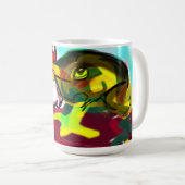 カエルのキノコおもしろい コーヒーマグカップ (正面右)