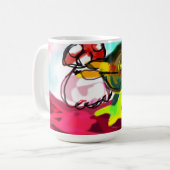カエルのキノコおもしろい コーヒーマグカップ (正面左)