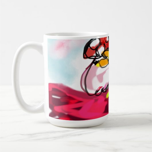 カエルのキノコおもしろい コーヒーマグカップ (左)
