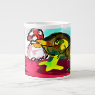 カエルのキノコおもしろい ジャンボコーヒーマグカップ