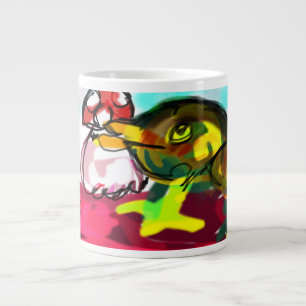 カエルのキノコおもしろい ジャンボコーヒーマグカップ