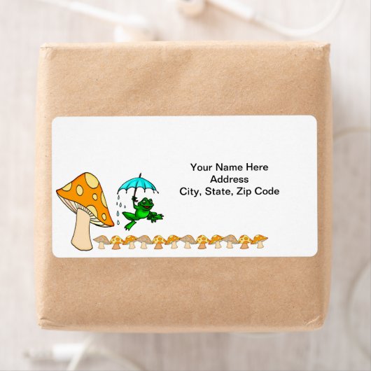 カエルのキノコのラベル ラベル (インサイチュ)