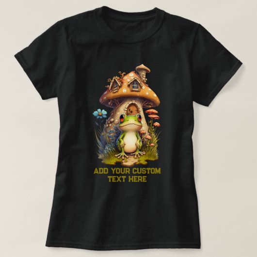 カエルのキノコの野生の森のヒキガエル、カエルの恋人 Tシャツ (デザイン正面)