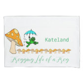 カエルのキノコを凍らせるピローケース 枕カバー (正面)