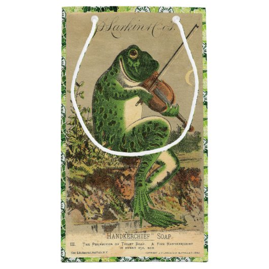 カエルのギフトバッグを遊ぶ止め枠 スモールペーパーバッグ (裏面)