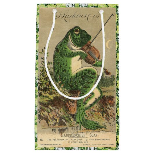 カエルのギフトバッグを遊ぶ止め枠 スモールペーパーバッグ (正面)