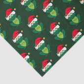 カエルのクリスマスかわいい緑のホリデーパターン 薄葉紙 (詳細)
