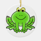 カエルのクリスマスのオーナメント セラミックオーナメント (正面)
