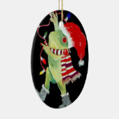 カエルのクリスマスの照明のオーナメント セラミックオーナメント (右)