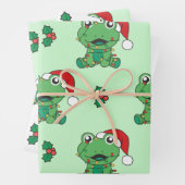 カエルのクリスマスウィンターアニマルズホリデーカエル ラッピングペーパーシート (インサイチュ)
