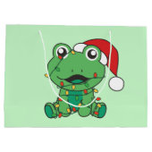 カエルのクリスマスウィンターアニマルズホリデーカエル ラージペーパーバッグ (裏面)