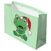 カエルのクリスマスウィンターアニマルズホリデーカエル ラージペーパーバッグ (裏面アングル)