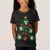 カエルのクリスマスオーナメントツリーおもしろいクリスマスギフト Tシャツ (正面)