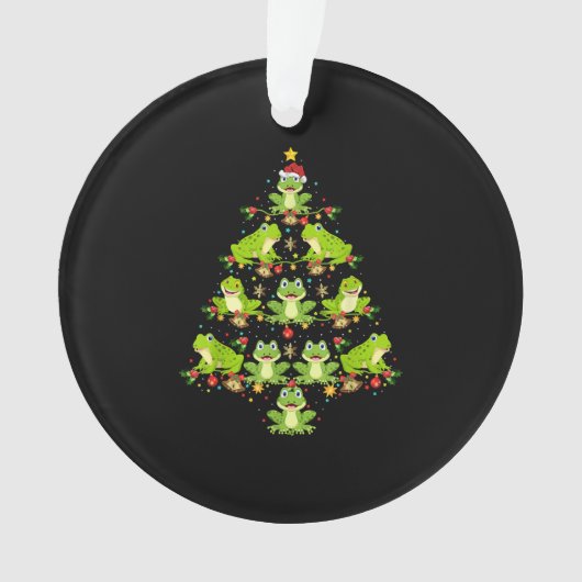 カエルのクリスマスツリーギフトおもしろいクリスマスカエル オーナメント (正面)
