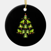 カエルのクリスマスツリーギフトおもしろいクリスマスカエル セラミックオーナメント (正面)