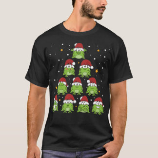 カエルのクリスマスツリー爬虫性キストマスシーズンプルロフ Tシャツ
